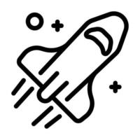 Space rocket icon, outline style vector