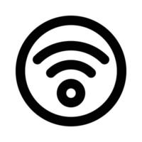 Circle wifi icon, outline style vector