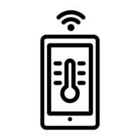 House temperature smart control icon, outline style vector