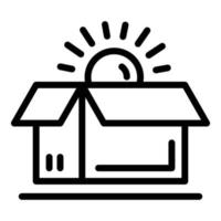 Open brand box icon, outline style vector