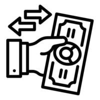 Reverse bribery icon, outline style vector