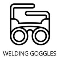 Welding goggles icon, outline style vector