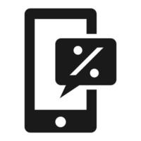 Smartphone chart percent icon, simple style vector