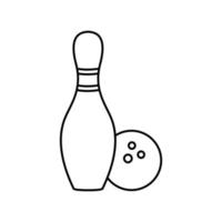 Bowling line icon vector