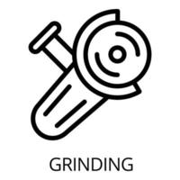 Grinding icon, outline style vector