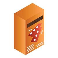 icono de caja de galleta naranja, estilo isométrico vector