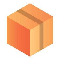 Fragile delivery box icon, isometric style vector