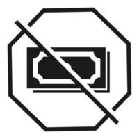Stop bribery money icon, simple style vector