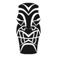 Ritual tribal idol icon, simple style vector