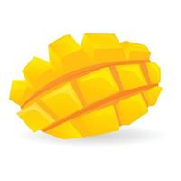 Cutted cube mango icon, cartoon style vector