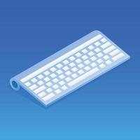 Wireless keyboard icon, isometric style vector