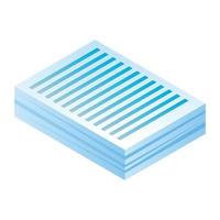 Stack paper icon, isometric style vector