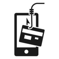 Smartphone phishing icon, simple style vector