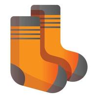 Ski socks icon, cartoon style vector