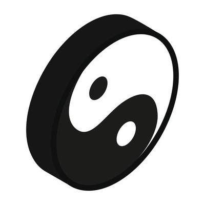 Yin yang isometric 3d icon