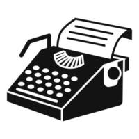 Paper typewriter icon, simple style vector