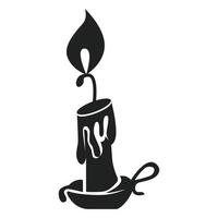 Burning candle icon, simple style vector