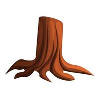 icono de trozo de árbol, estilo de dibujos animados vector