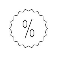 Discount label line icon vector