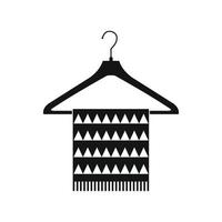 Scarf on coat-hanger black simple icon vector