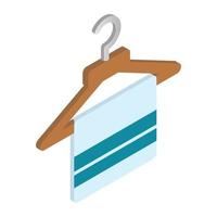 Scarf on coat-hanger isometric 3d icon vector