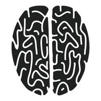 Top view brain icon, simple style vector