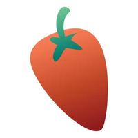 Red sweet pepper icon, isometric style vector