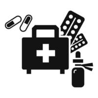 Homeless first aid kit icon, simple style vector