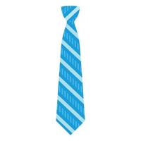 Blue striped tie icon, flat style vector