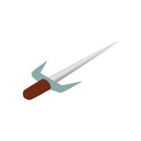 Sai weapon isometric 3d icon vector
