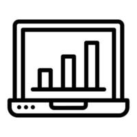 Finance laptop icon, outline style vector