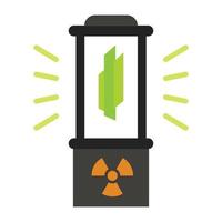 icono de caja de fusión nuclear, estilo plano vector