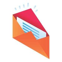 nuevo icono de correo electrónico, estilo isométrico vector