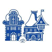 Small village house icon, simple style vector