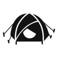 Mountain climb tent icon, simple style vector