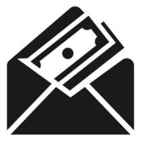 icono de sobre de dinero, estilo simple vector