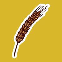 Wheat spice icon, hand drawn style vector