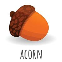 Acorn icon, cartoon style vector