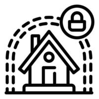 icono de protección de casa inteligente, estilo de esquema vector