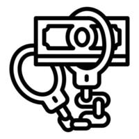 Handcuffs bribery icon, outline style vector