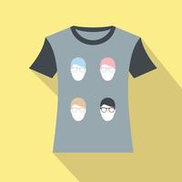T-shirt with men portraits icon vector