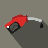 Red gas station gun flat icon vector