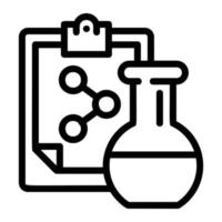 Chemical flask formula icon, outline style vector