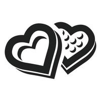 Heart candy box icon, simple style vector