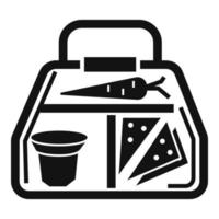 Vegan lunchbox icon, simple style vector