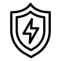 Light shield icon, outline style vector