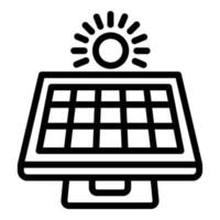 Solar panel icon, outline style vector