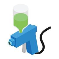 Spray gun isometric 3d icon vector