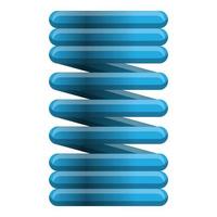 icono de resorte de metal azul, estilo de dibujos animados vector