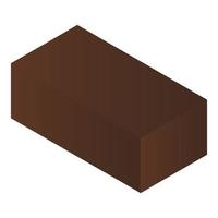 Brown package icon, isometric style vector